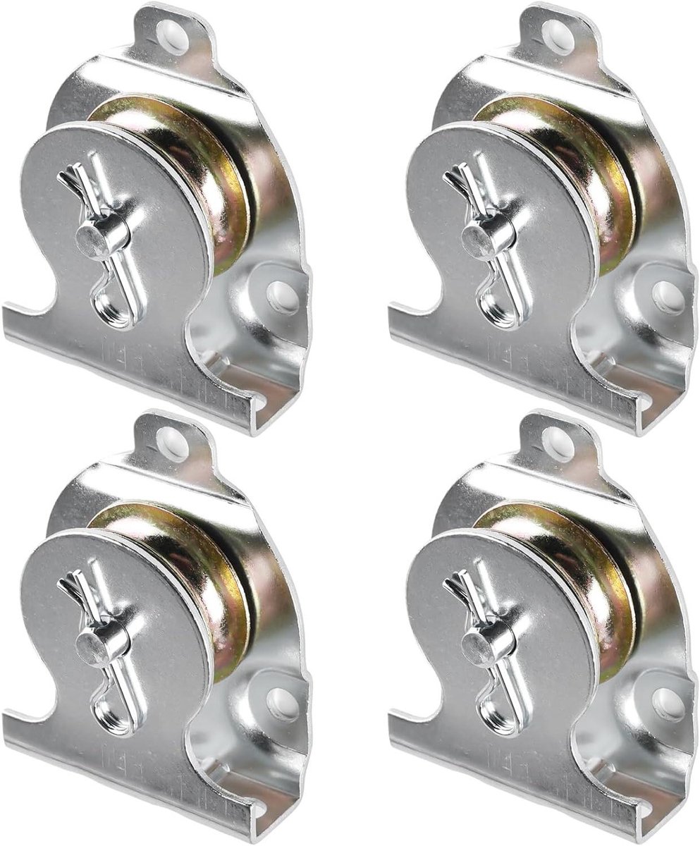 Allecto Plus - Katrol 4 stuks kabelrol staande blok ijzeren riemschijf met kogellagers - Fitness gym accessoires - Stalen kabel oefenaccessoires