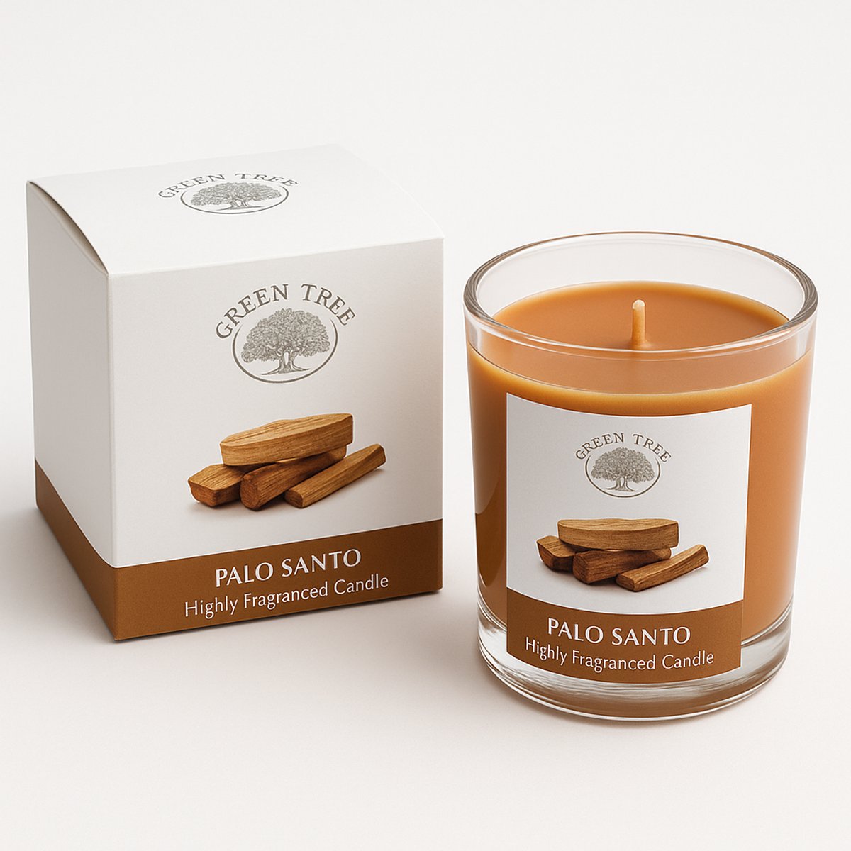 Set van 2 Palo Santo Geurkaarsen – 200 g per kaars (Ø 7 × H 10 cm) – 42 uur brandtijd – Luxe sfeerkaars in glas — cadeau in Wonen & Interieur - foto 2