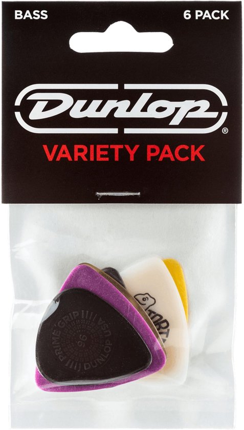 Dunlop PVP117 Bas Plectrum Variety 6-Pack - Plectra, voor bas, 0.73mm tot 1.14mm, mix van 6 stuks