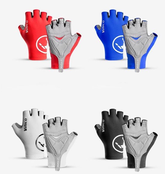 Fietshandschoenen - L - Geschikt voor een handpalmomtrek van 20-22 cm - Geschikt voor een handpalmbreedte van 8,5-9 cm - Geschikt voor fietsen, dagelijkse sporten, enz. - Racehandschoenen met halve vingers - Schokabsorberend, ademend en slijtvast