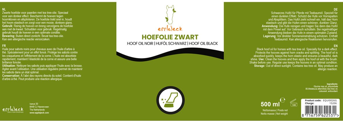 Epplejeck Hoefolie Epplejeck Tea Tree Olie Met Kwast Zwart