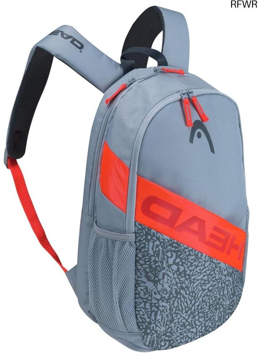 RFWR® Rugzak met Gewatteerd Racketvak en Schoenenvak - Grijs/Oranje