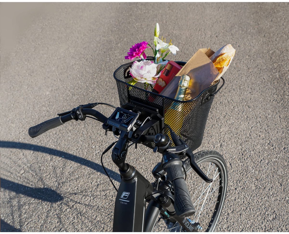Ibenzoa® E-bike stuurmand met afsluitbare houder en hoge draagkracht voor veilig vervoer