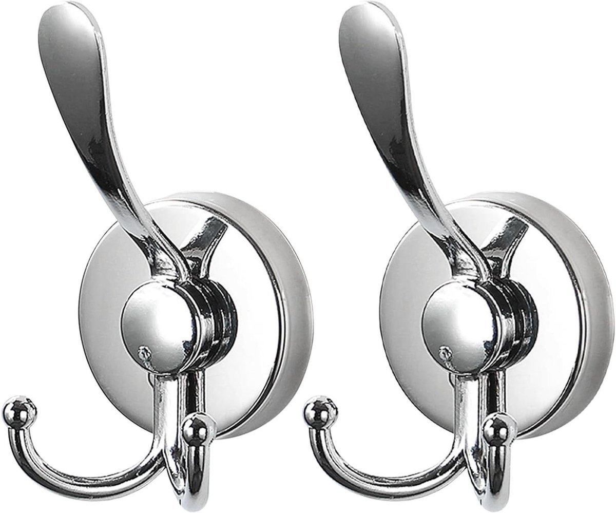 Allecto Plus - Set van 2 supersterke zuignappen voor badkamer en keuken - Roestvrij staal - Draagkracht tot 5 kg - Zilver - Handige zuignaphaken voor diverse toepassingen