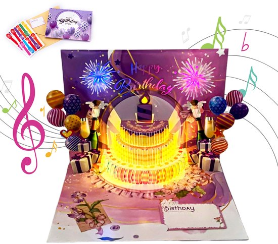 Joker Greeting Verjaardagskaart – Nonstop Muziek, Glitters En Een Grappige Verrassing, Opvouwbaar Luxe Ontwerp