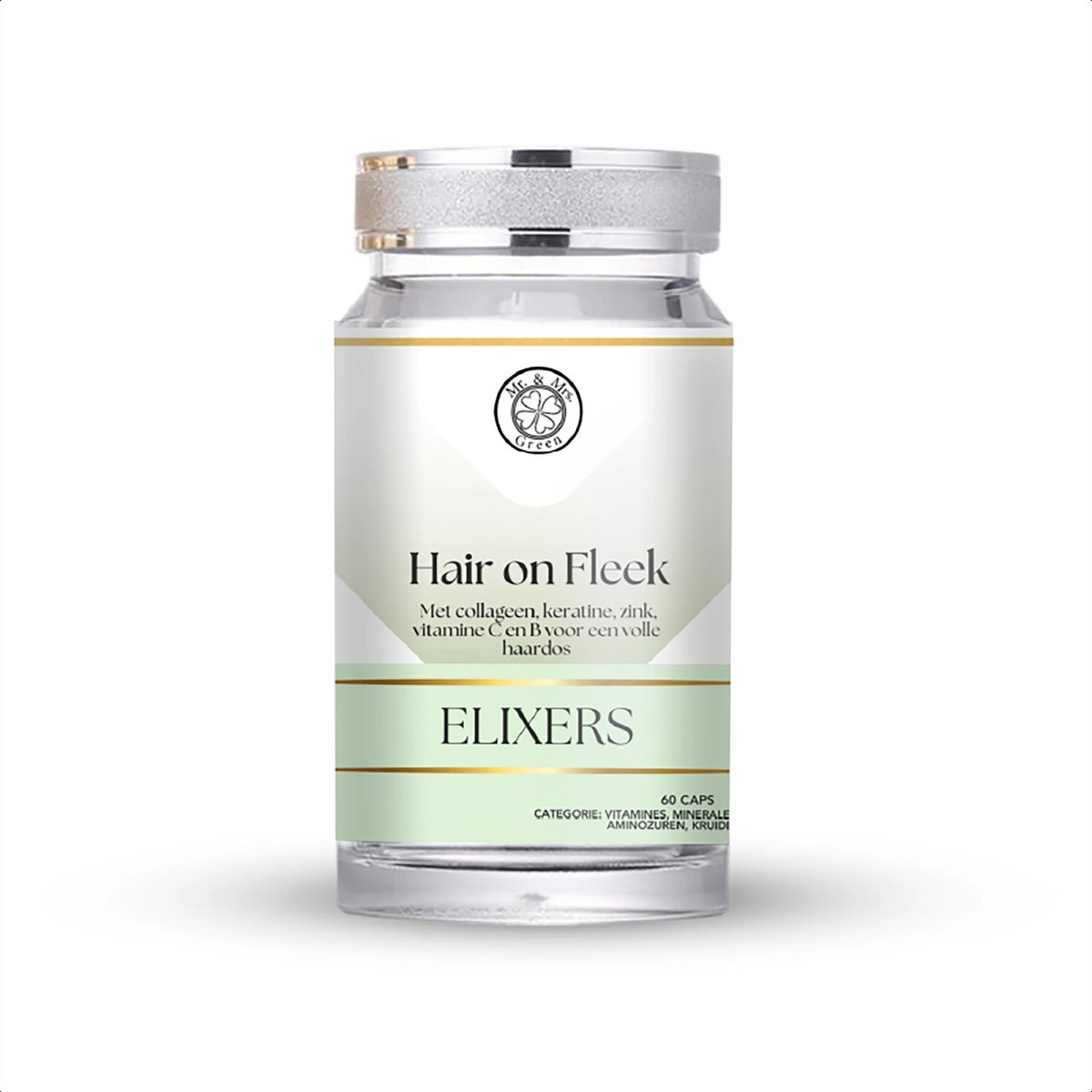 Mr and Mrs Green - Hair & Nail Elixer - Met Keratine, Collageen & Zink - Voor Sterk Haar & Gezonde Nagels - 60 Capsules