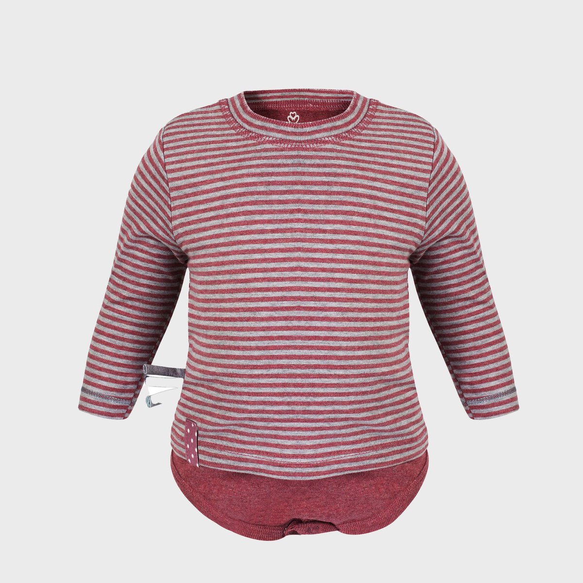 Baby T-shirt met lange mouwen OrganicEra Organic Baby L/S T-shirtbody, gestreept