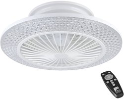 EGLO Manzanilla Plafondventilator met lamp - Ø 55 cm - Kristal effect - Dimbaar - Instelbaar wit licht - Energiezuinig