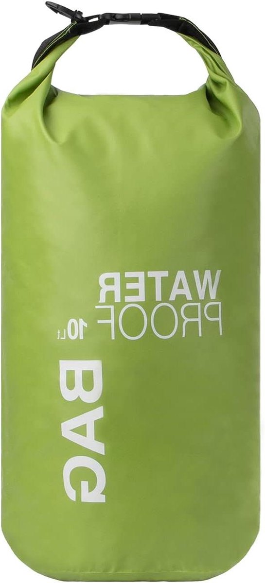 Allecto Plus - Waterdichte tas 10 liter voor kajakken en boottochten - Groen - Ideaal voor vissen, reizen, rafting, en camping