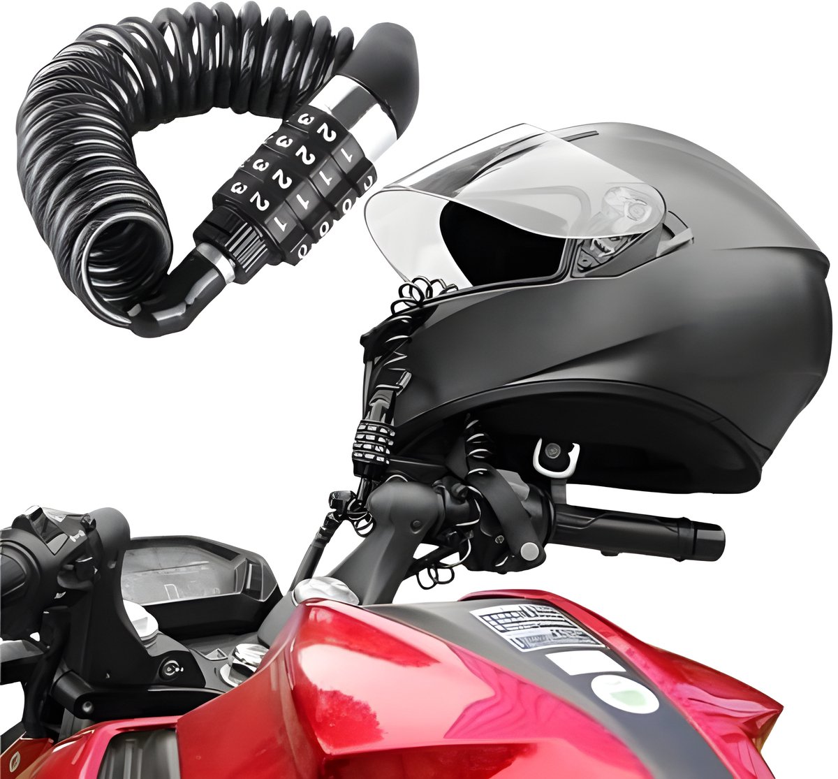 PolkaHome Fietsslot met Cijfercode - Verstelbaar Kabelslot voor Fiets, Motorhelm, Kinderwagen en Meer - 150 cm Lengte - Zwart