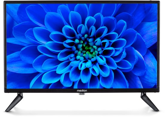 MEDION Full HD TV 59,9 cm (24 inch) (perfect voor camping, camper, vrachtwagen, tuin, 12V auto-adapter, triple tuner, HDMI, USB), MD824000, zwart