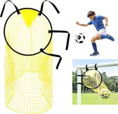 Kruising Target Met Ballennet - Voetbal Trainingsmateriaal - Voetbalnet - Voetbaldoel - Voetbal Kicknet Met Verstelbare Riemen - Voetbal Bovenhoek Doelnet Doelen Voor Kinderen - Schieten Nauwkeurigheid Training Praktijk - Geel - 1 Stuk