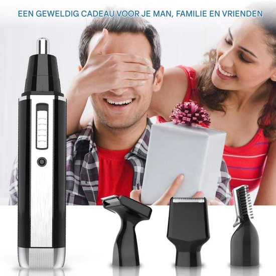 Tondeuse à barbe rechargeable 4 en 1 - Tondeuse à oreilles - Rasoir - Tondeuse à sourcils - Tondeuse à nez - Rechargeable - Hommes et femmes