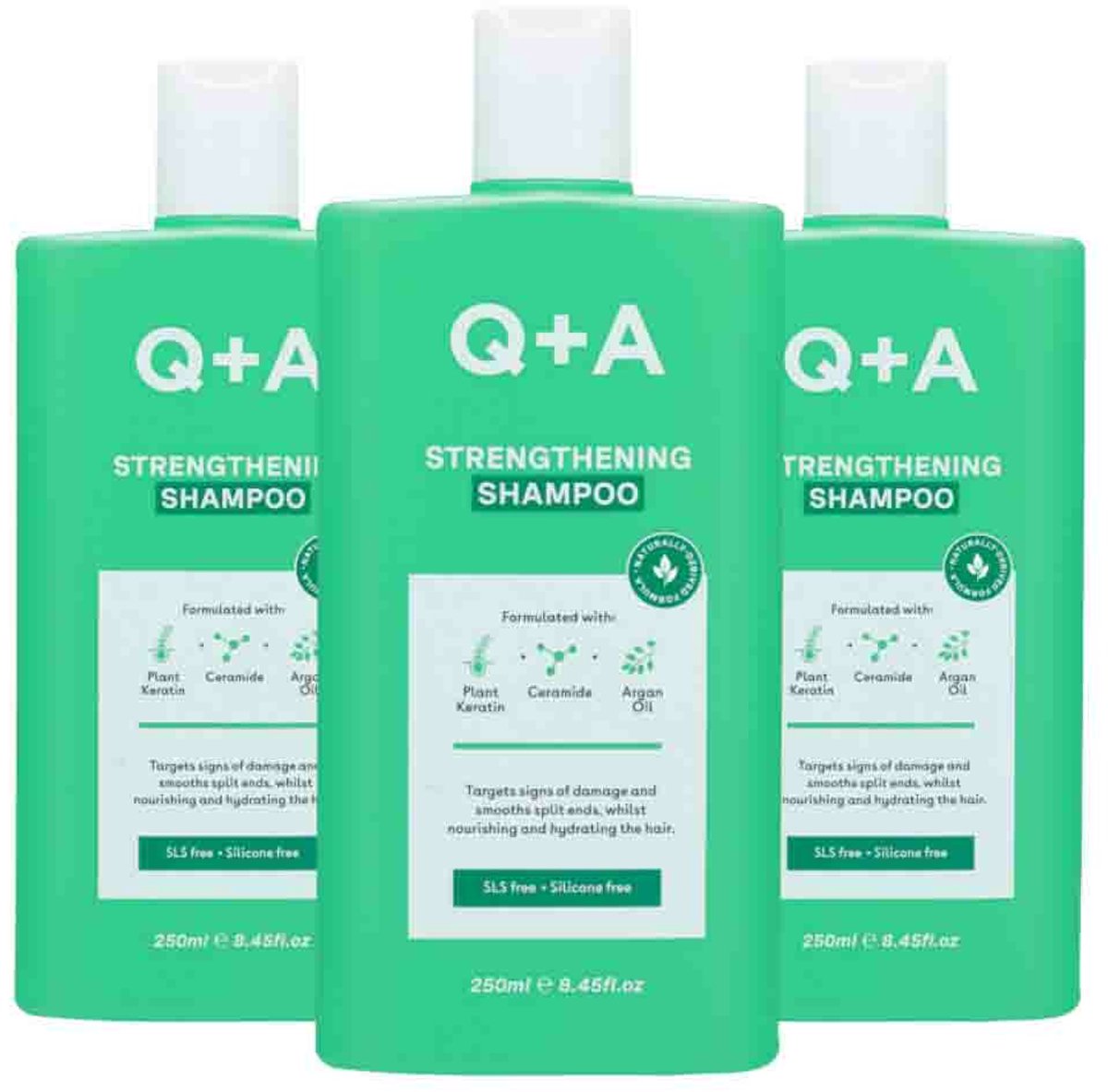 Q+A Strengthening Shampoo - 3 x 250 ml - Voordeelverpakking