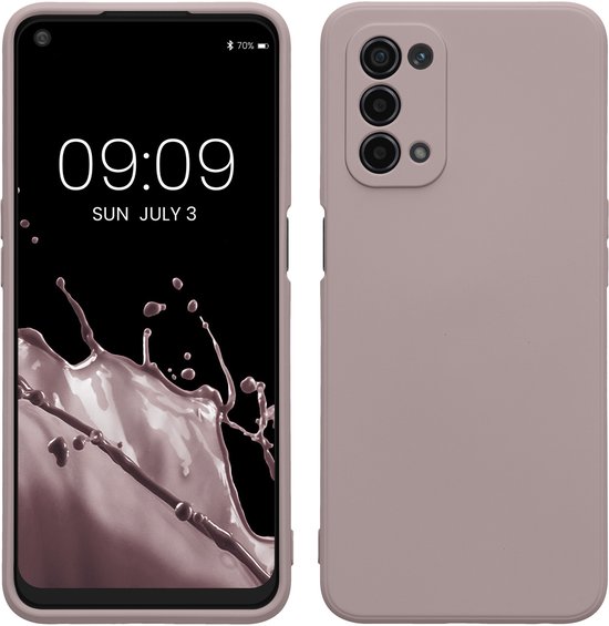 Coque de téléphone kwmobile compatible avec Oppo A74 (5G) / A54 (5G) - Coque pour smartphone - Découpe précise de l'appareil photo - Coque arrière en TPU rose clair