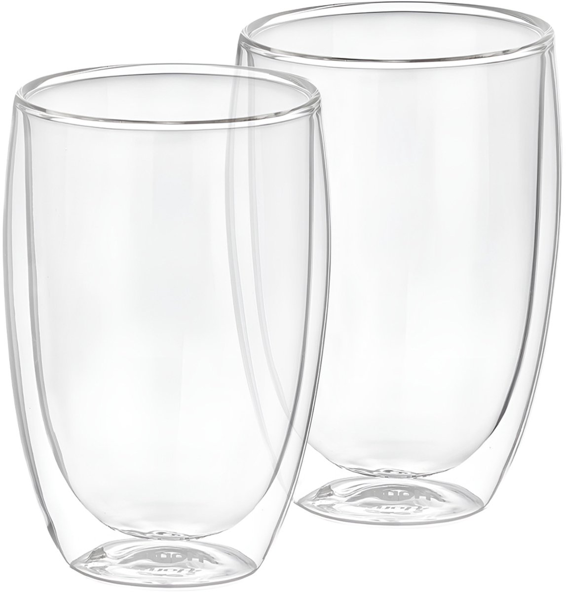 Cheffinger, Set 2 Glazen voor Dranken Dubbelwandig 350ml in Borosilicaatglas, Transparant