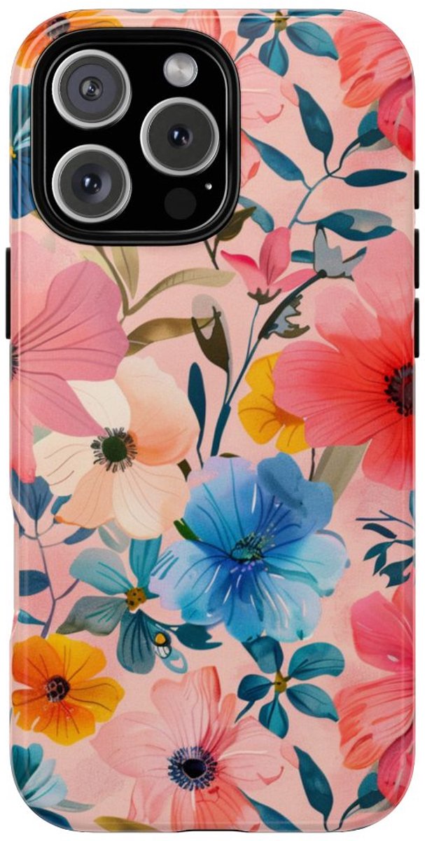 Vrolijk Voorjaarsbloemenpatroon – Telefoonhoesje Geschikt voor iPhone 16 Pro Max