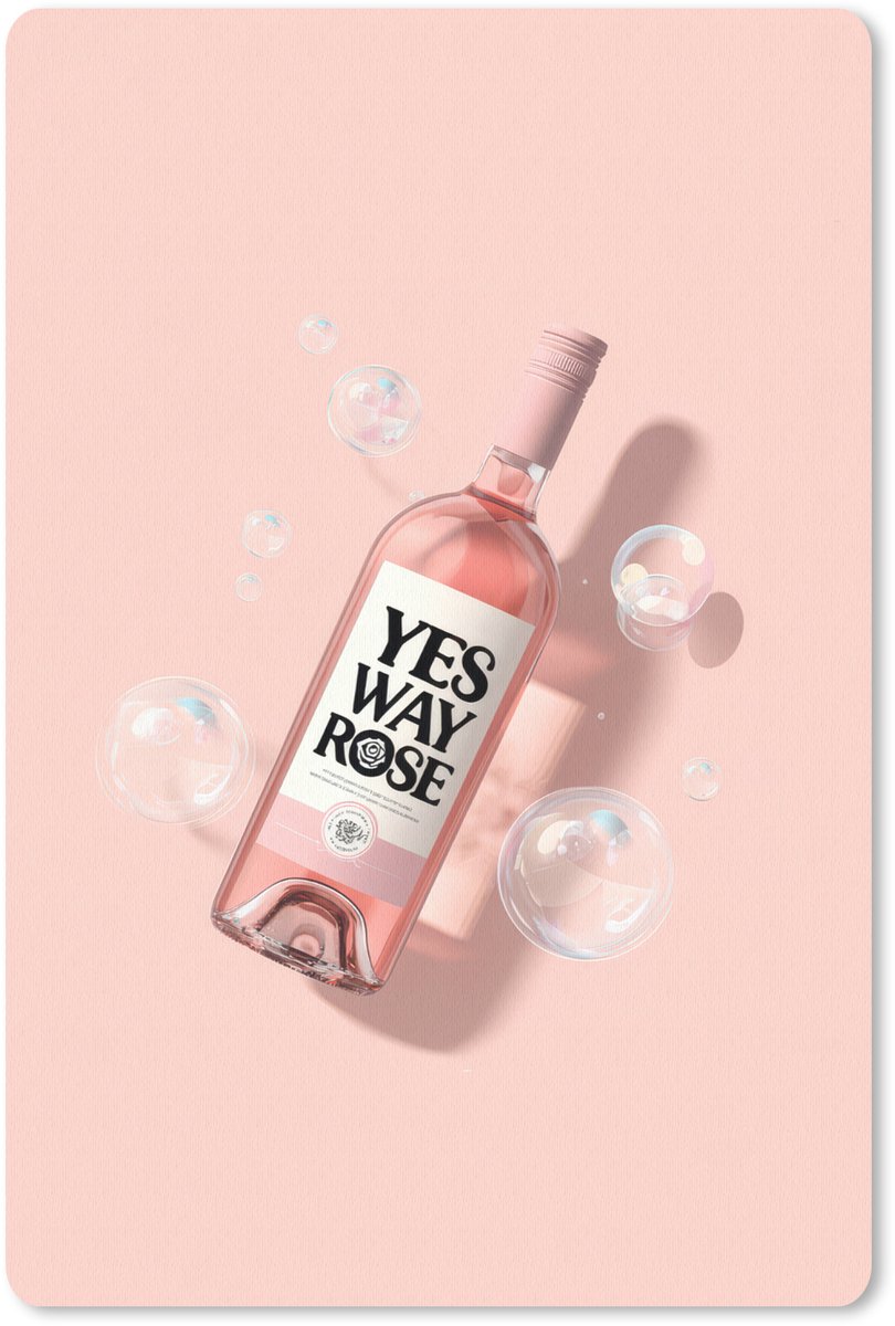 Muismat 18x27 cm - Mousepad Bubbels - Rosé - Roze - Muismatten