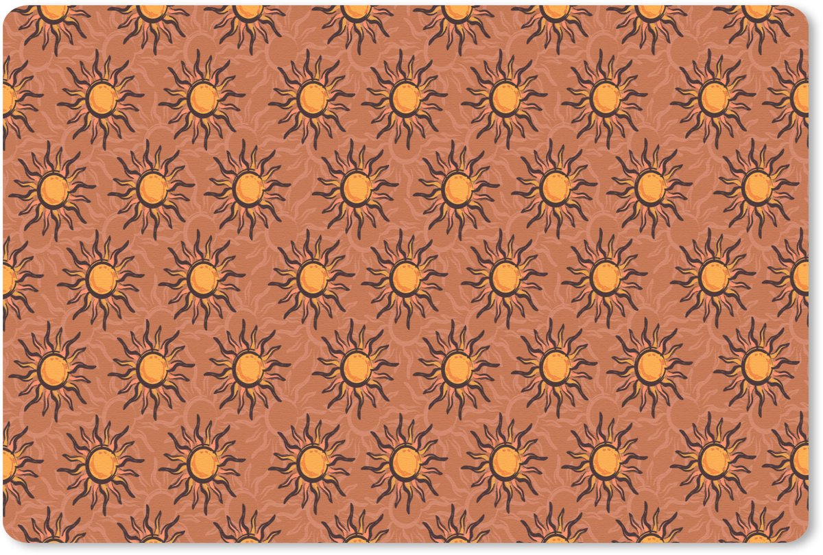 Muismat 27x18 cm - Mousepad Kust - Zonnig - Bruin - Oranje - Muismatten