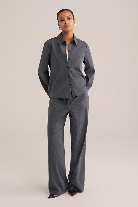 Pantalon large à rayures fines pour femme WE Fashion