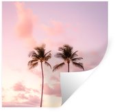 Stickers muraux - Feuille autocollante - Palmiers - Violet - Nuages - Ciel - 120x120 cm - Film adhésif - Stickers muraux chambre d'enfant - Papier peint autocollant XXL - Papier peint autocollant - Feuille autocollante