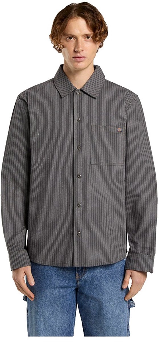Dickies Lima Pinstripe Overhemd Met Lange Mouwen L Man Zwart