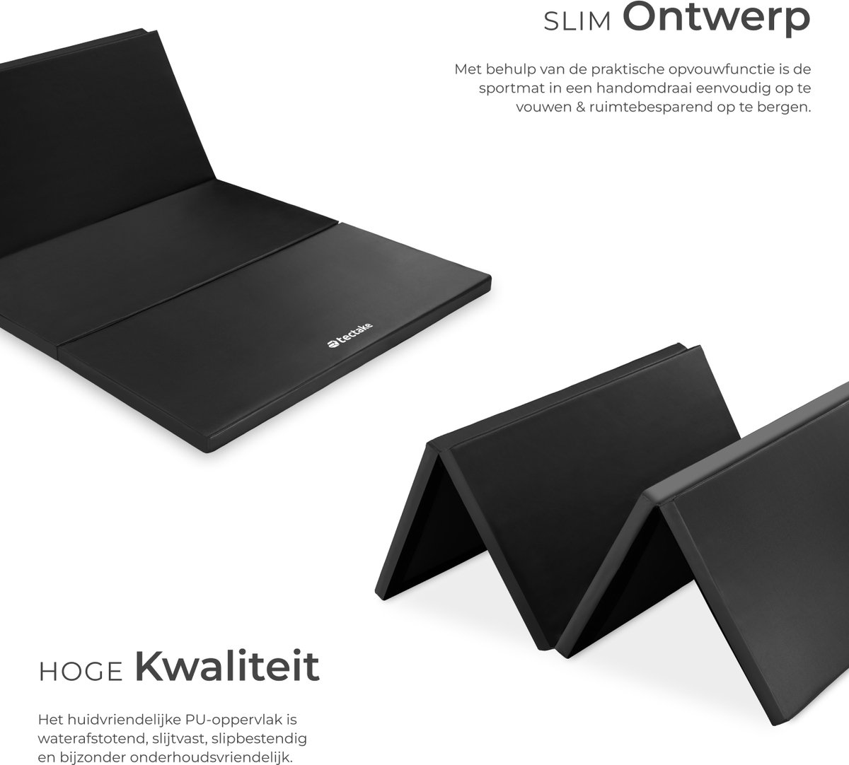 thumbnail: Tectake XXL Opvouwbare Gymnastiekmat 240x120x5cm - Extra Dik Antislip Yogamat Zwart