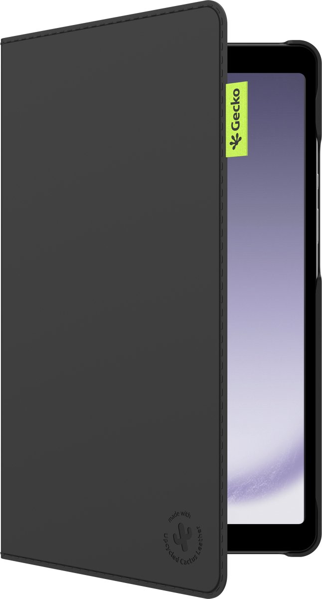 Tablet Hoes geschikt voor Samsung Galaxy Tab A11 / A9 - Cover gemaakt van Cactusschil - Slaap/Wake functie - Zwart - Gecko Covers