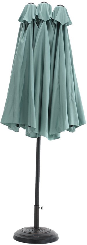 Parasol de jardin double Merax rectangulaire vert clair de 4,5 mètres avec mécanisme pivotant sans pied