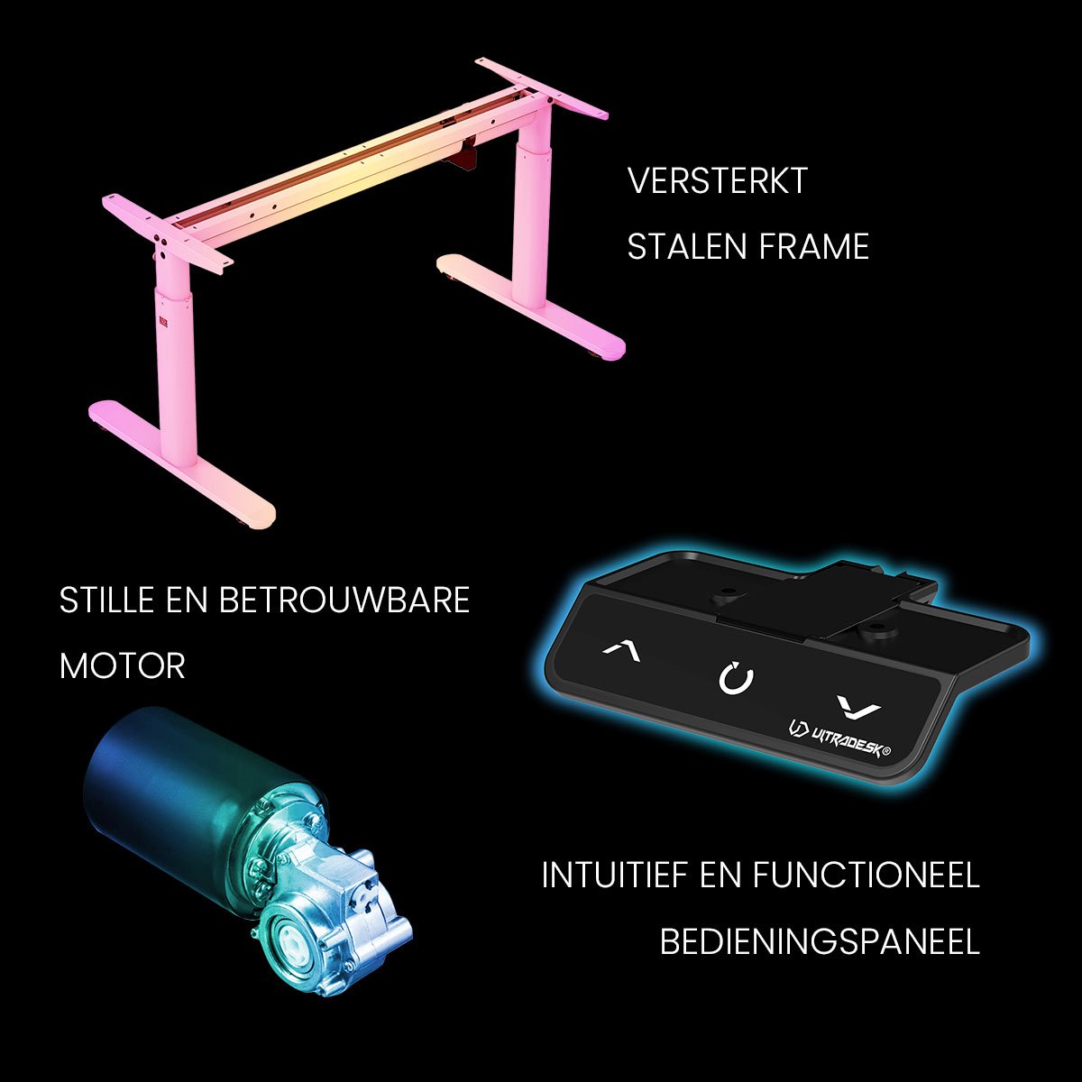 Elektrisch verstelbaar bureau voor kinderen en jongeren 120x60 cm – hoogte 55–81 cm, Ultradesk PULSAR, in hoogte verstelbaar kinderbureau, groeit mee met kind, ergonomisch studiebureau, wit thumbnail 4