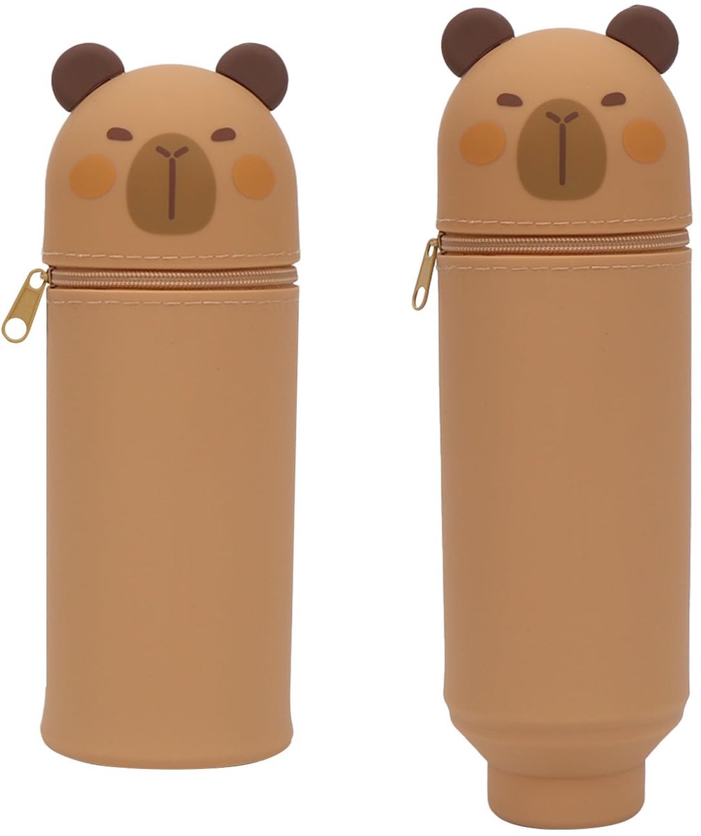 2-in-1 Kawaii Etui - Siliconen Pennenhouder met Beer - Voor Jongens & School