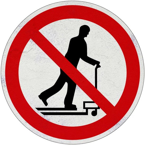 Foto: Niet met palletwagen rijden verbodsbord sign again materiaal 40 cm