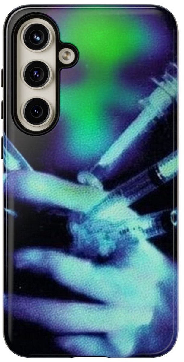 Gloeiende Hand met Spuiten – Telefoonhoesje Geschikt voor Galaxy S24 Plus