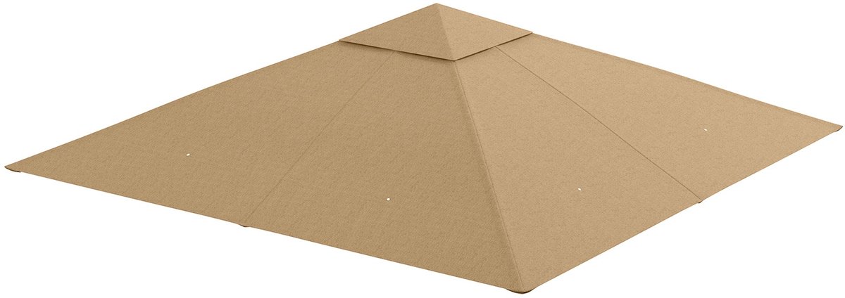 Merax Vervangingsdak Voor Paviljoen 298 x 295 cm Beige Waterafstotend UV Beschermend Polyester Zonder Frame