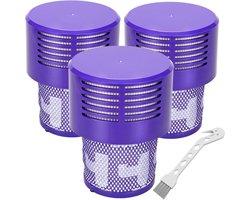 Vervangend V10-filter Geschikt voor Dyson V10 Cyclone, V10 Absolute, V10 Animal, V10 Total Clean, SV12, vervangend onderdeelnummer 969082-01, 3 filters en 1 reinigingsborstel.