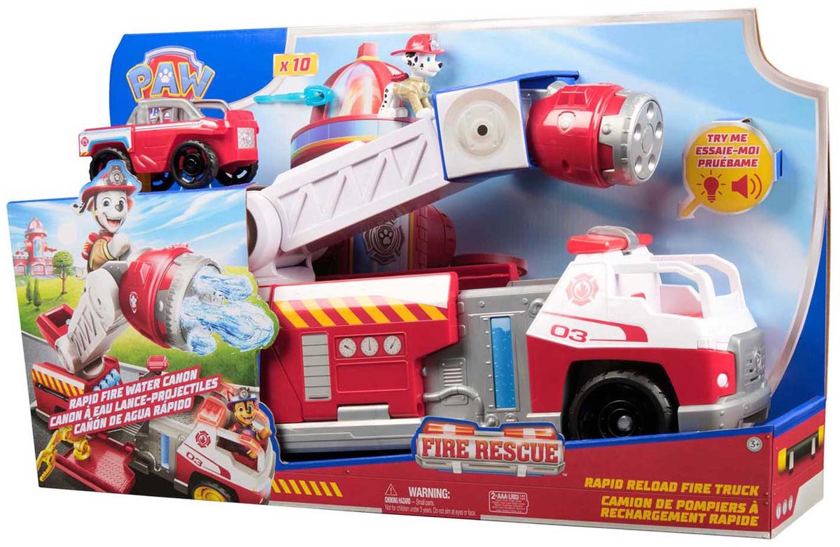 PAW Patrol - Brandweerredding - Marshall's Brandweerwagen met Marshall-figuur, licht, lanceerder en geluidseffecten — afbeelding 7