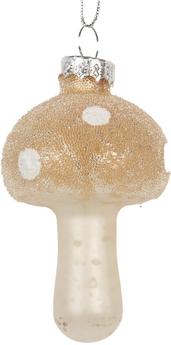 Clayre & Eef Kersthanger Ø 4x8 cm Beige Glas