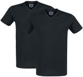 R.E.D. Rock-Engineered Design Dubbelpak zwarte basic T-shirts - Heren - 3XL