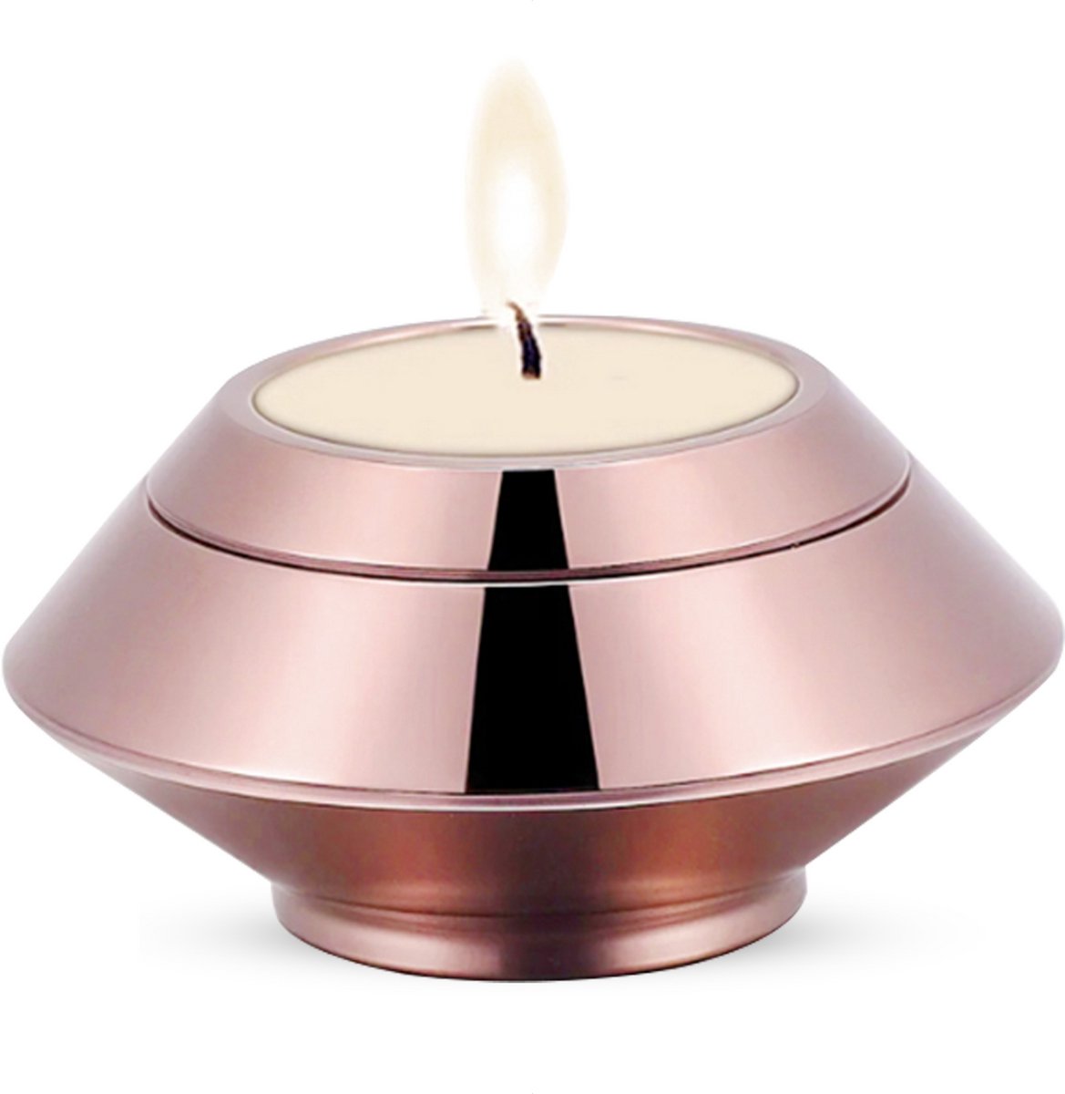Luxe Mini Urn 90 ML - Urn met Kaarshouder - Crematie Urn - Uniek - Voor Huisdieren of Menselijk As - Crematie As - Mini Urn - Decoratie Urn - Rosé