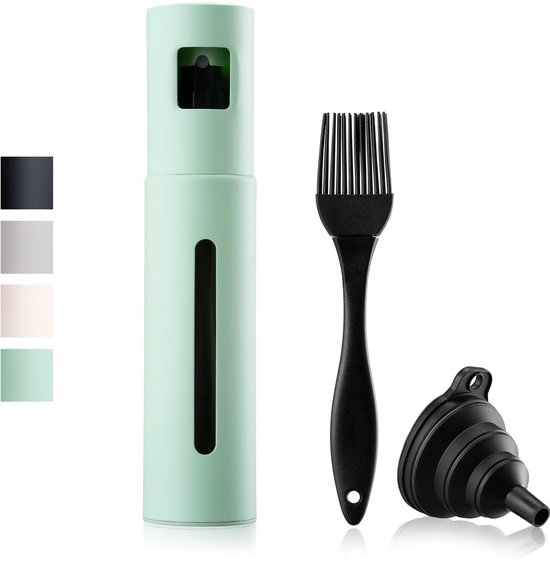 Foto: Schmidt kramer olijfolie sprayer hoogwaardige olieverstuiver van roestvrij staal en glas olie sprayer voor gezond koken praktische verstuiver voor nauwkeurige dosering oliespuit geschikt voor alle soorten bakolie en azijn munt 