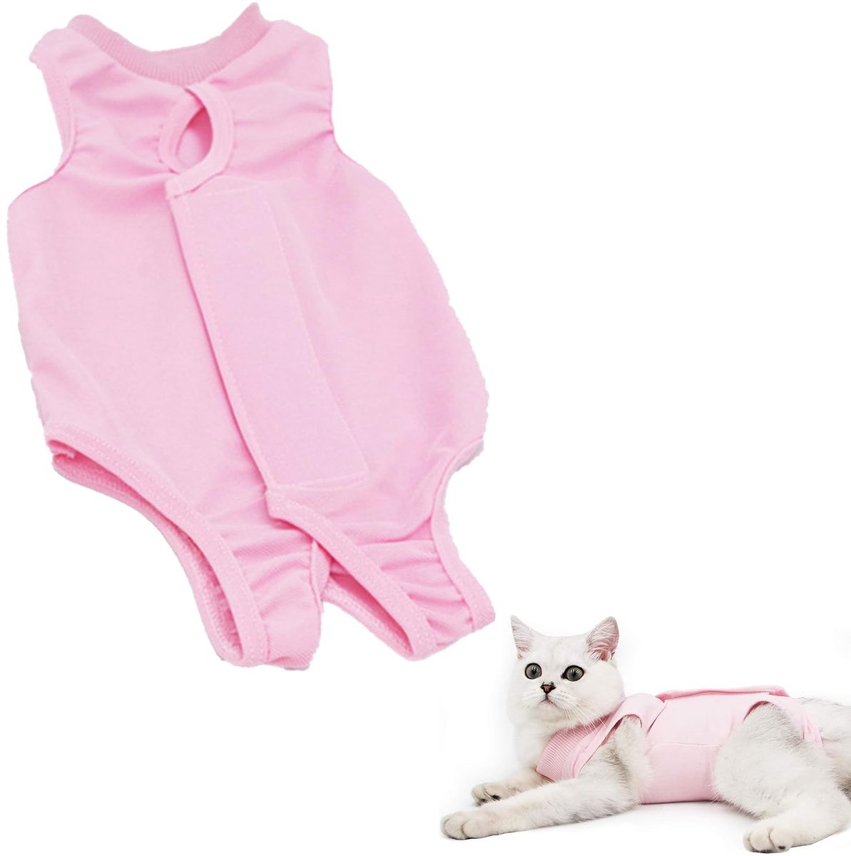 Ibenzoa® Comfortabel Herstelpak voor Katten - Beschermende Kleding in Zacht Roze Ontwerp