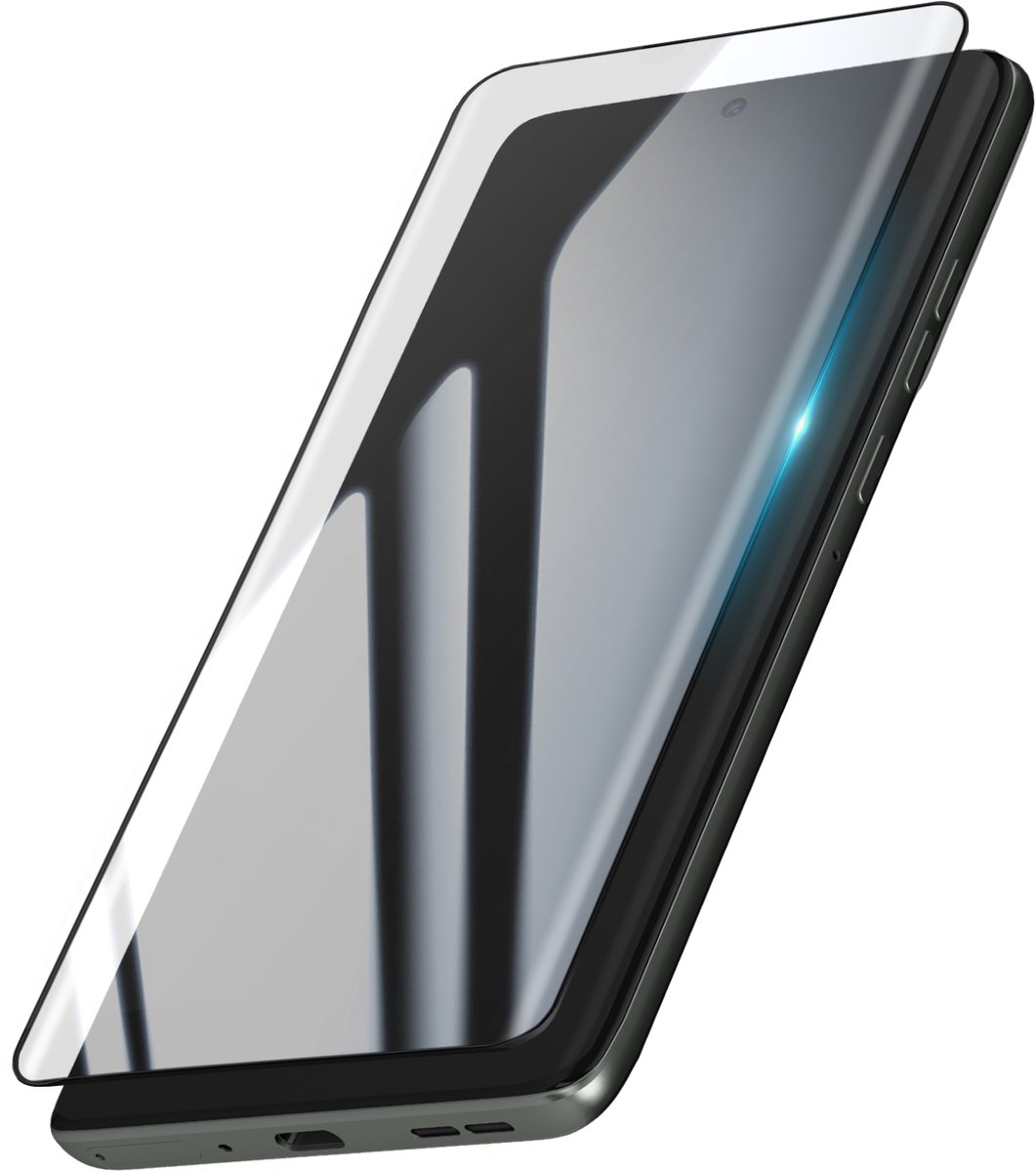 Avizar Versterkt Glas Geschikt voor Motorola Edge 60 Pro Krasbestendig Gebogen, Zwart