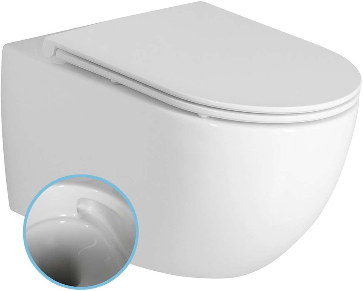 Bruckner Fulda - Hangend toilet, Vortex randloos, wit 201.408.4