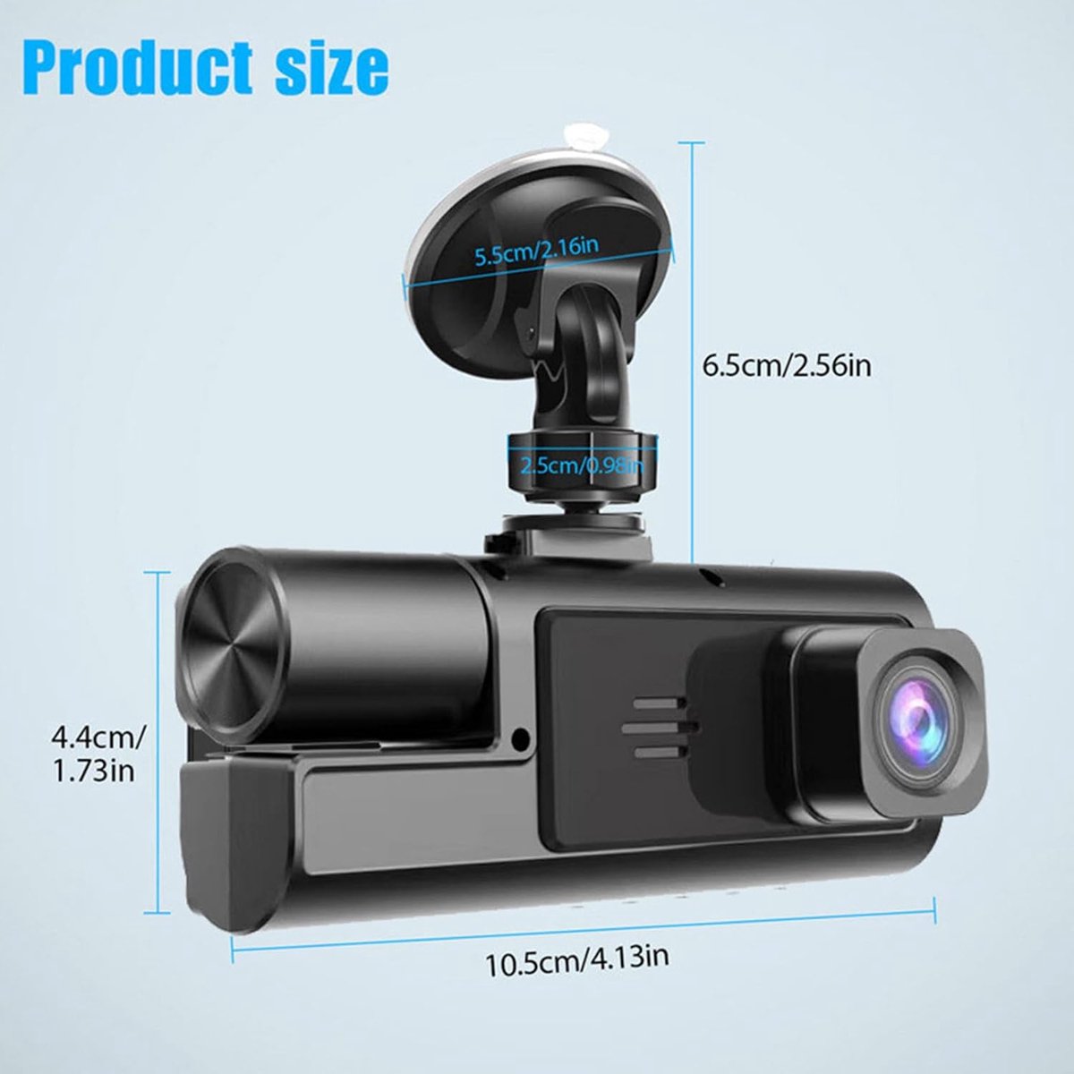 Dashcam - Automonitorcamera - 1080p dubbele lens - HD-videorecorder, groothoekweergave - naadloze loop-opname - voor rijveiligheid, parkeerveiligheid en roadtrips – foto 2
