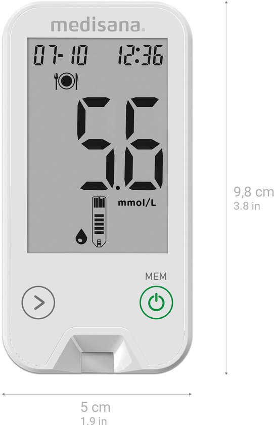 medisana Meditouch2 Startpakket - mmol/L (versie voor Nederland) - Bloedsuikermeter