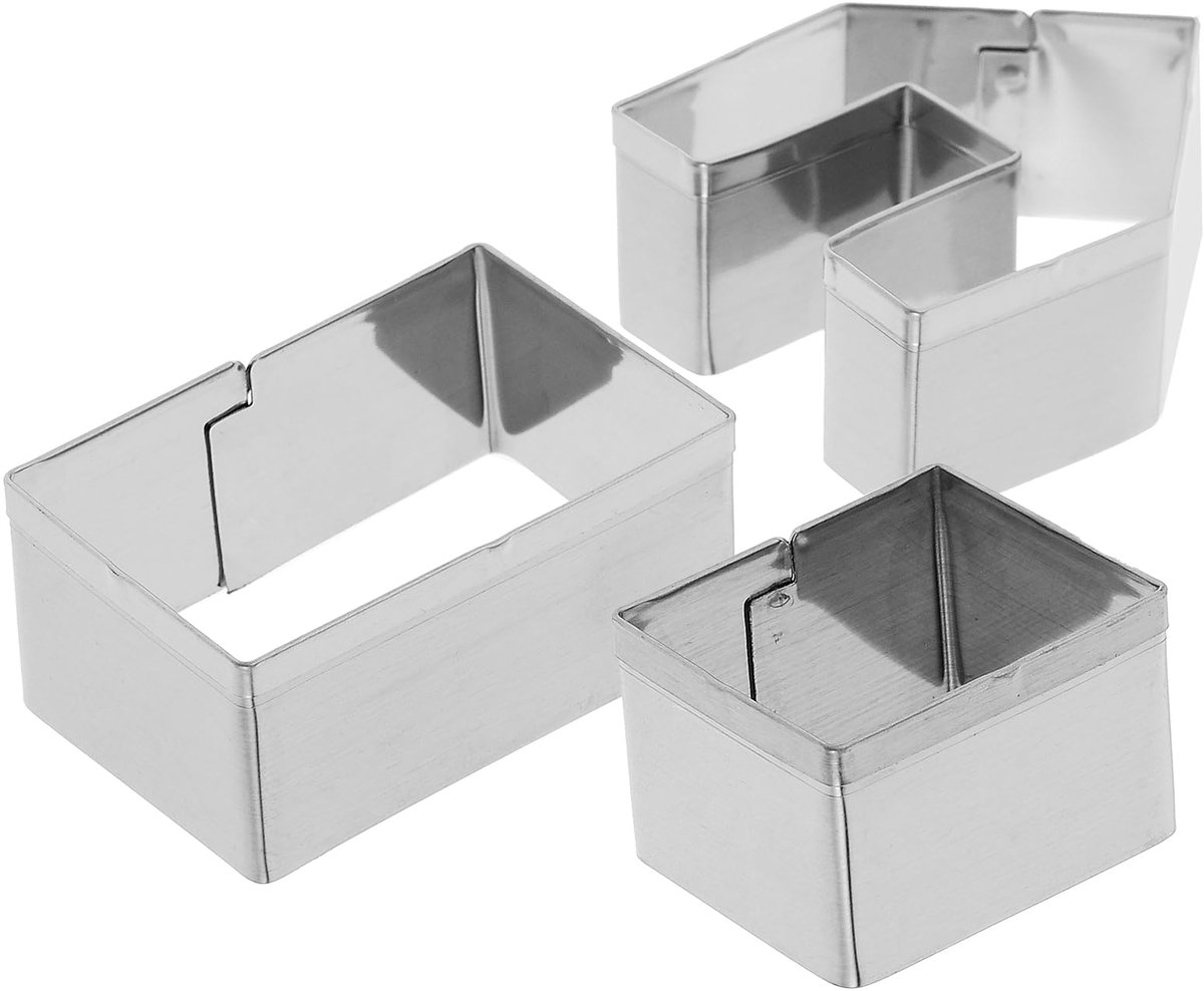 BESTonZON Kerstkoekjesvormpjesset met 3 stuks, 3D mini-kerstkoekjesvormpjes van roestvrij staal, kerstkoekjesvormpjes, kerstbakgereedschap voor de feestdagen