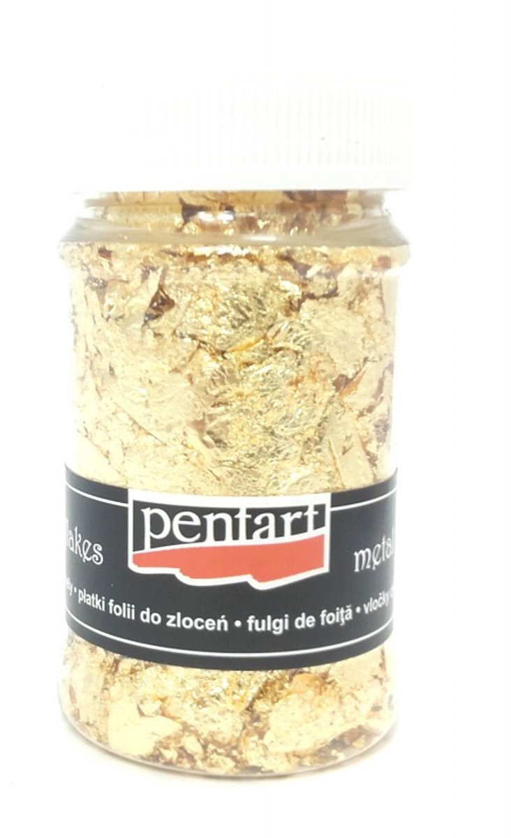 Pentart metalen vlokken goud 100ml creatieve decoratie.