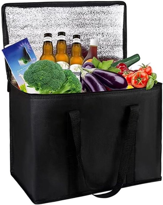 HSHRISH Lunchtassen Voor Dames, Geïsoleerde Lunchtas 12L Herbruikbare Waterdichte Lekvrije Koeltas Voor Buiten Zwart Witte Stippen