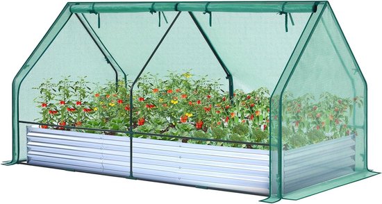 Vidaxl -verhoogde Plantenbak -zilver -160 X 40 X 77 Cm -staal