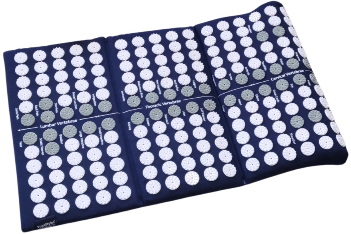 Goedkoopste YogaStyles Spijkermat 3-Fold / Acupressuur mat donkerblauw